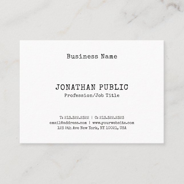 Creative Simple Nostalgic Classic Look Design Cool Business Card (Front)