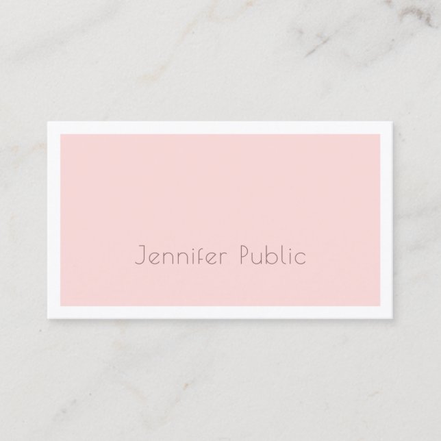 Creative Simple Plain Blush Pink Luxury Modern Business Card (Front)