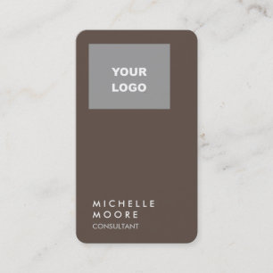 Creative Simple Plain Brown Grey Add Your Logo Business Card