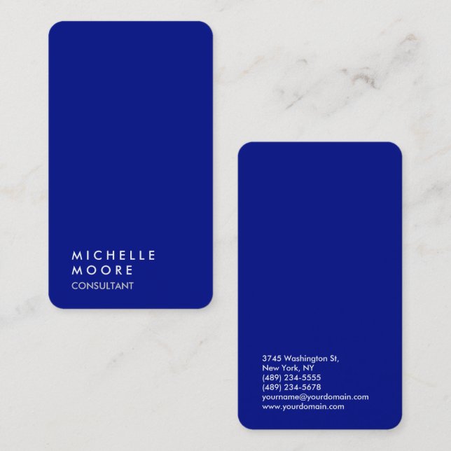 Creative Simple Plain Phthalo Blue Trendy Business Card (Front/Back)