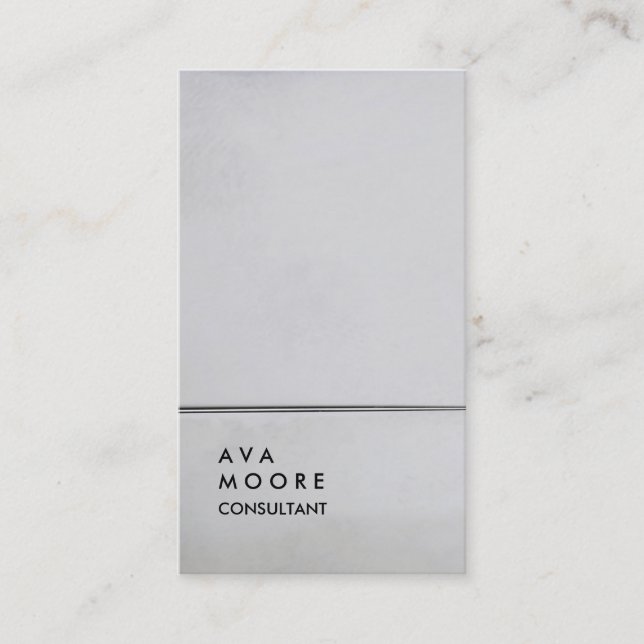 Creative Simple Plain Silver Grey Trend Consultant Business Card (Front)