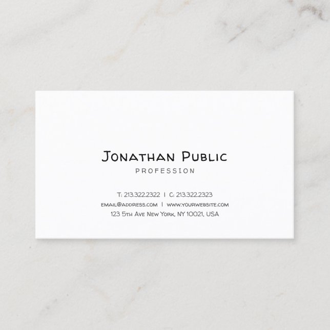 Creative Simple Template Handwritten Script Modern Business Card (Front)