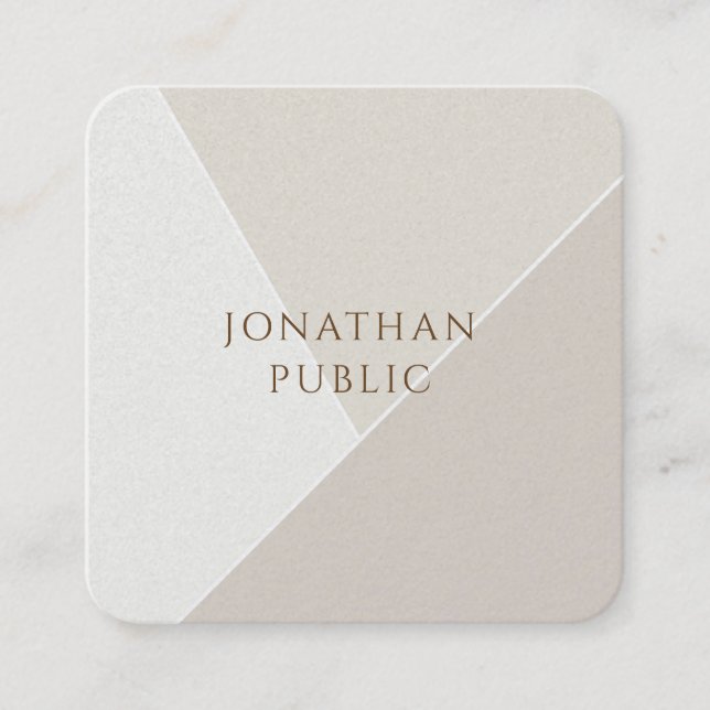 Creative Simple Template Minimalist Modern Design Square Business Card (Front)