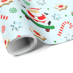 Creative Skateboarding Christmas Wrapping Paper