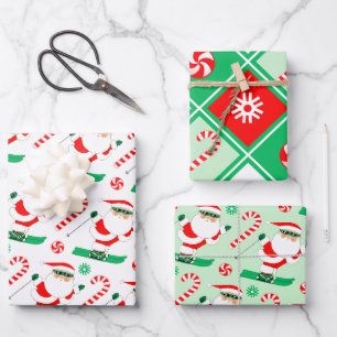 Creative Skiing Holiday Ski Wrapping Paper Sheet