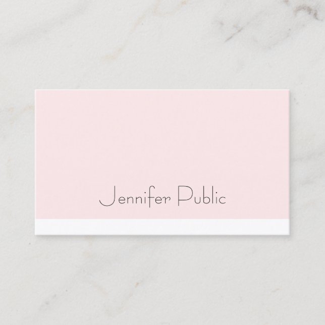 Creative Sleek Design Blush Pink Professional Luxe Business Card (Front)