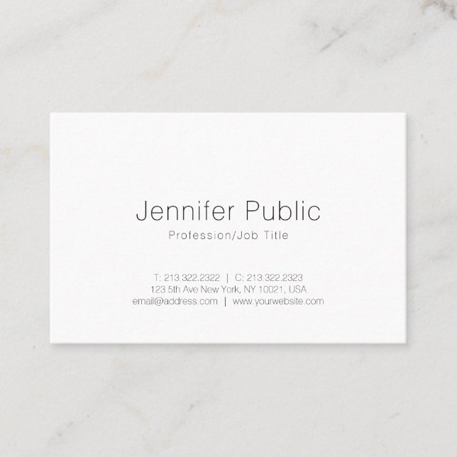 Creative Sleek Design Modern Plain Professional Business Card (Front)