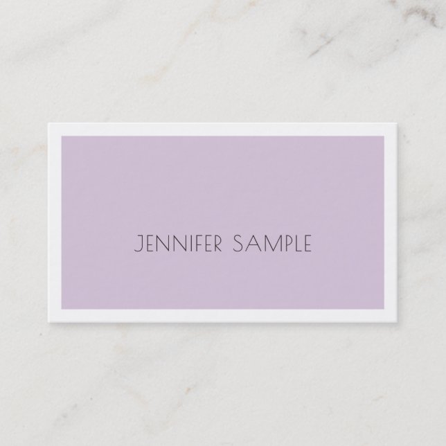 Creative Sleek Design Trendy Violet Purple Luxury Business Card (Front)