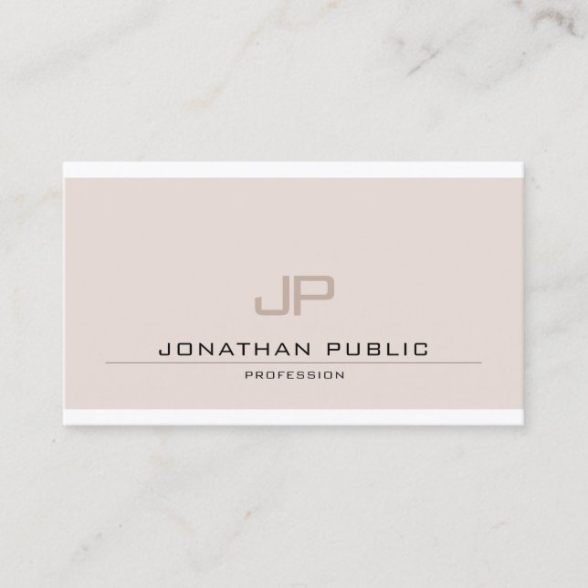 Creative Sleek Modern Elegant Trendy Monogrammed Business Card (Front)
