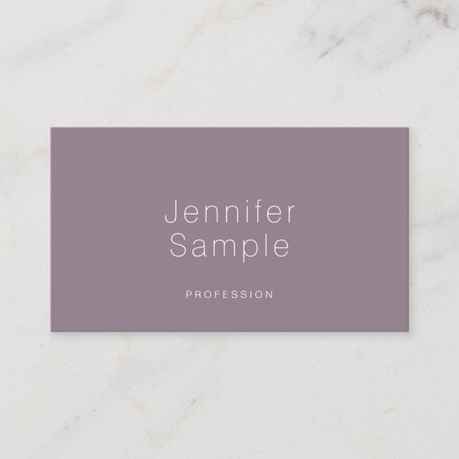 Creative Sleek Modern Plain Luxury Professional Business Card (Front)