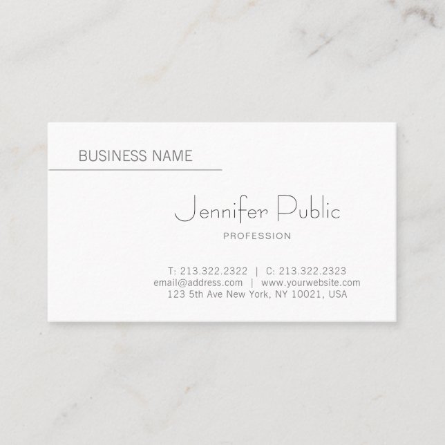 Creative Smart Design Modern Plain Professional Business Card (Front)