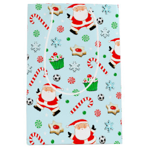 Creative Soccer Christmas Holiday Medium Gift Bag