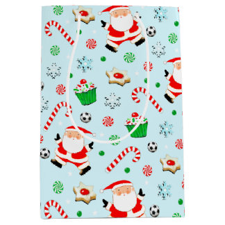 Creative Soccer Christmas Holiday Medium Gift Bag