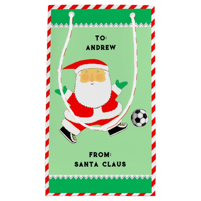 Creative Soccer Christmas Small Gift Bag (Front)