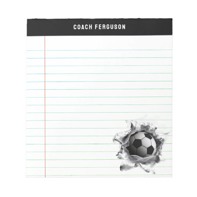 Creative Soccer Gift Ideas Notepad (Front)