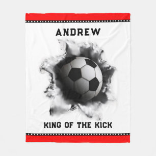 Creative Soccer Player Gift Fleece Blanket