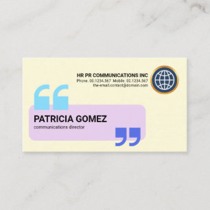 Creative Speech Box Quotation Mark Signage Business Card