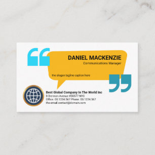 Creative Speech Box Quotation PR Communication Business Card