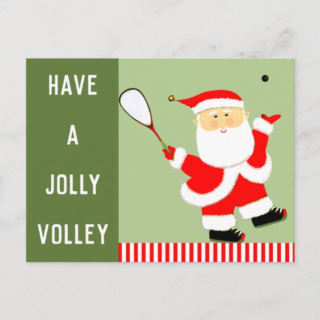 Creative squash Player Christmas Holiday Postcard (Front)
