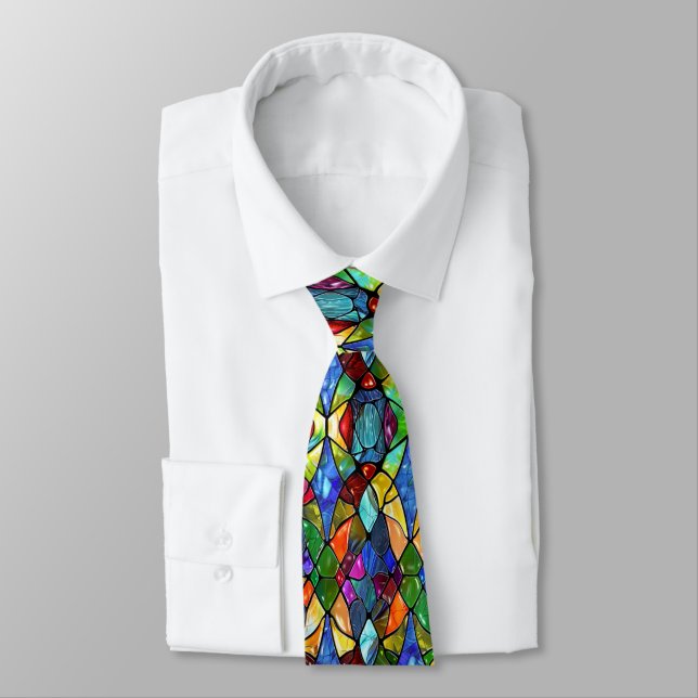 Creative Stained Glass Art Tie (Tied)