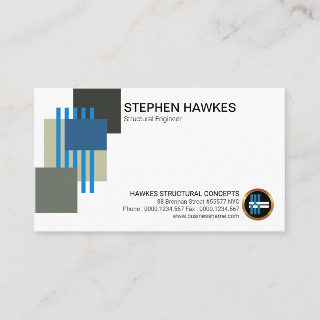 Creative Structural Pillars Rebars Engineering Business Card (Front)
