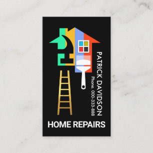Creative Stylish Colourful Home Repairs Business Card