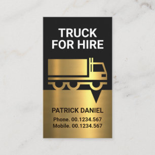 Creative Stylish Faux Gold Logistic Truck Driver Business Card