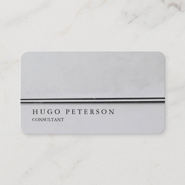Creative Stylish Plain Silver Grey Professional Business Card (Front)