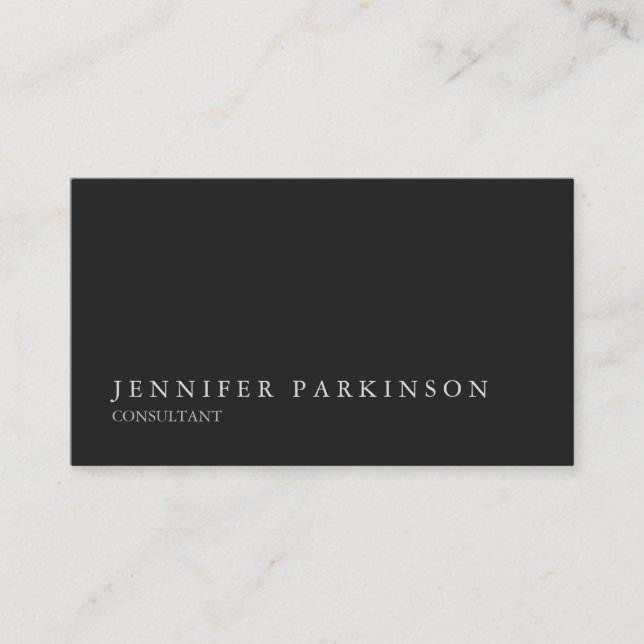 Creative Stylish Simple Plain Grey Professional Business Card (Front)