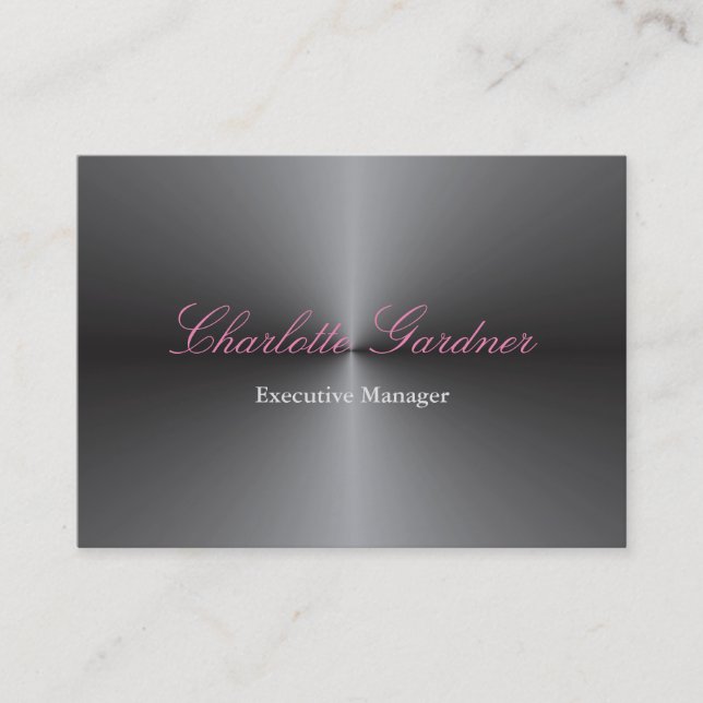 Creative stylish unique modern metallic silver business card (Front)
