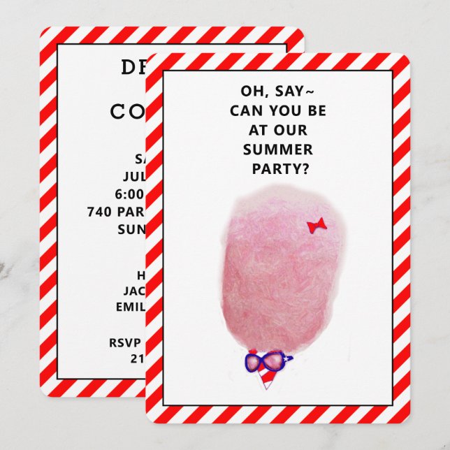 Creative Summer BBQ Cookout Party Invitations (Front/Back)