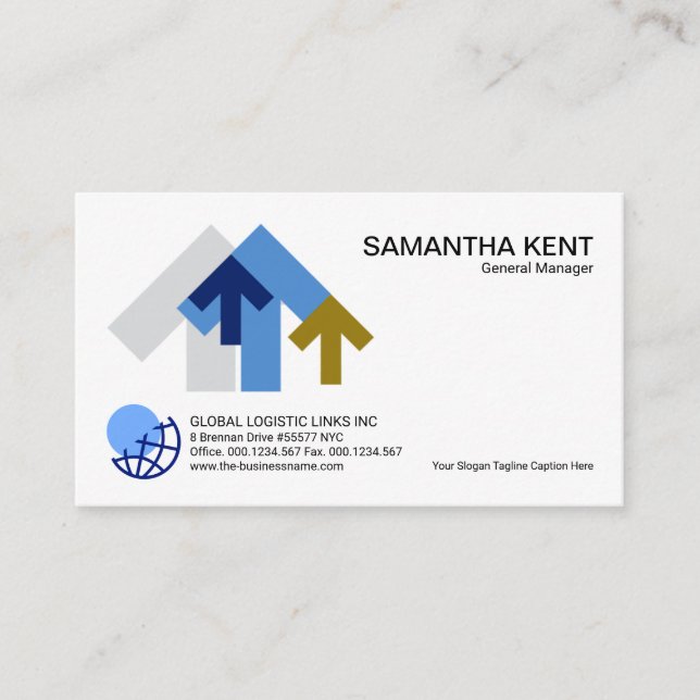 Creative Supply Chain Arrows Logistics Manager Business Card (Front)
