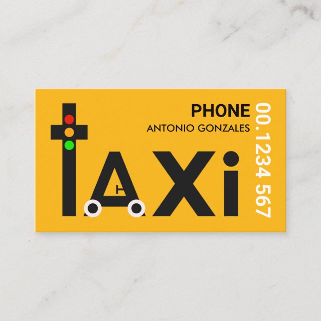 Creative Taxi Car Traffic Light Driver Business Card (Front)