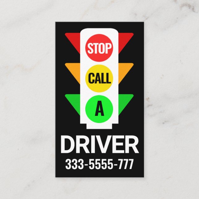 Creative Taxi Traffic Light Signage  Business Card (Front)