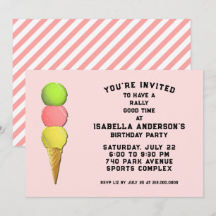 Creative Tennis Birthday Party Invitation
