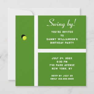 Creative Tennis Party Invitation
