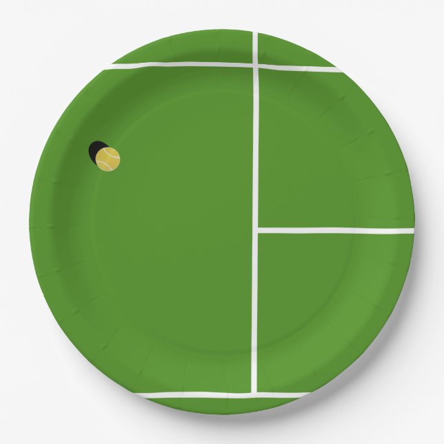 Creative Tennis Party Paper Plate (Front)