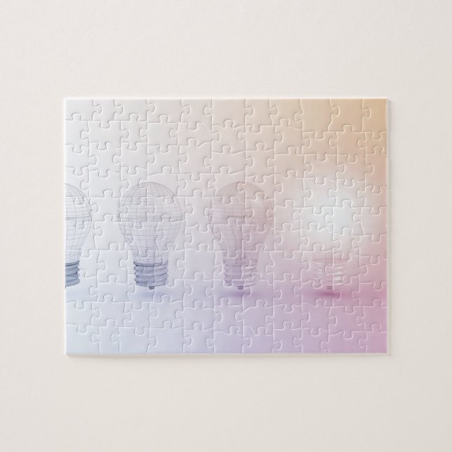 Creative Thinking with Light Bulb Illuminated Jigsaw Puzzle (Horizontal)