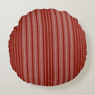 Creative Ticking Stripe – Heritage Rust Round Cushion