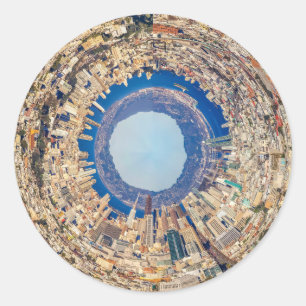 Creative tiny planet San Francisco view Classic Round Sticker
