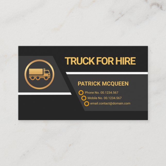 Creative Trapezium Layers Truck Logistic Transport Business Card (Front)
