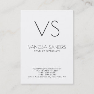 Creative Trendy Monogram Plain White Business Card