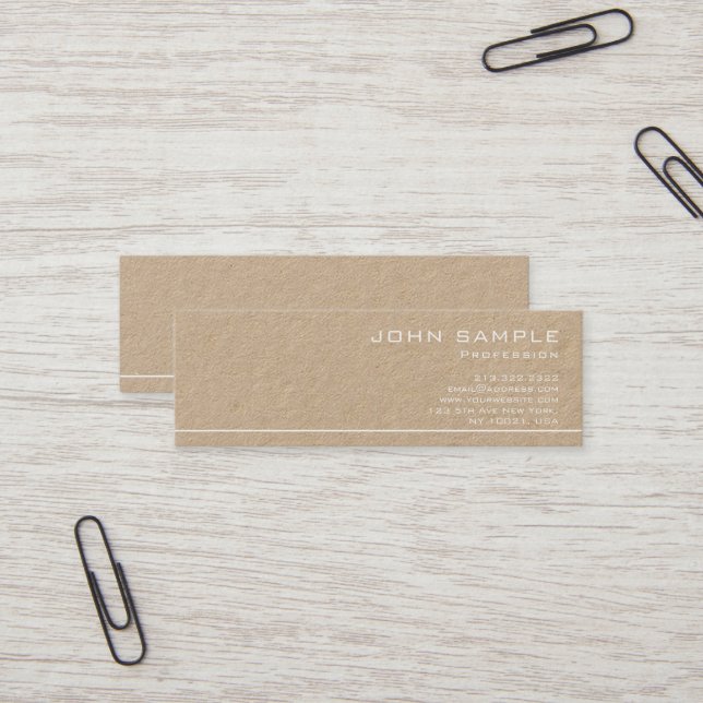 Creative Trendy Plain High Quality Premium Kraft Mini Business Card (Front/Back In Situ)