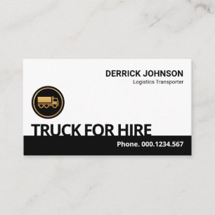 Creative Truck For Hire Signage Transportation Business Card