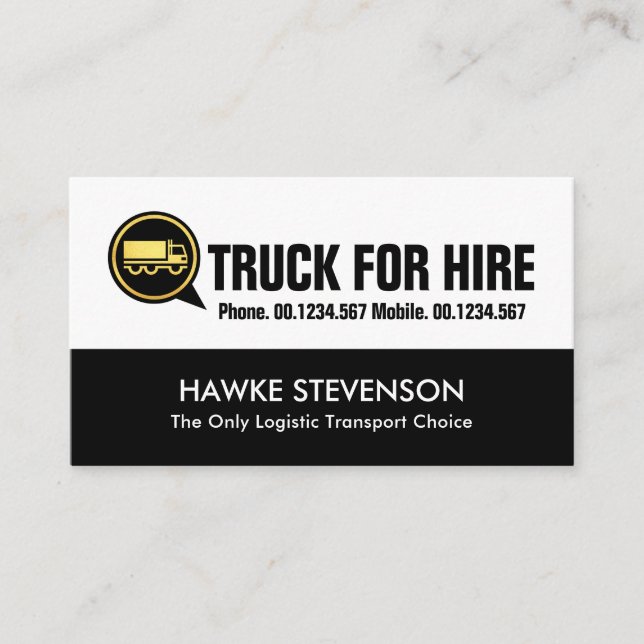 Creative Truck Speech Box Driving Business Card (Front)
