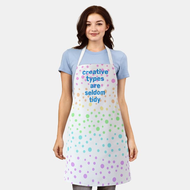 "Creative Types are Seldom Tidy" Rainbow Apron (Worn)