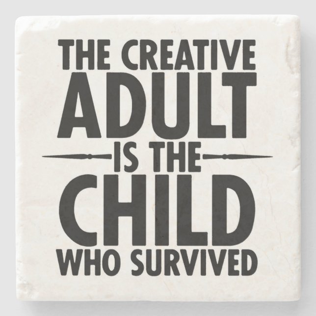 Creative Typography Motivational Quote Stone Coaster (Front)