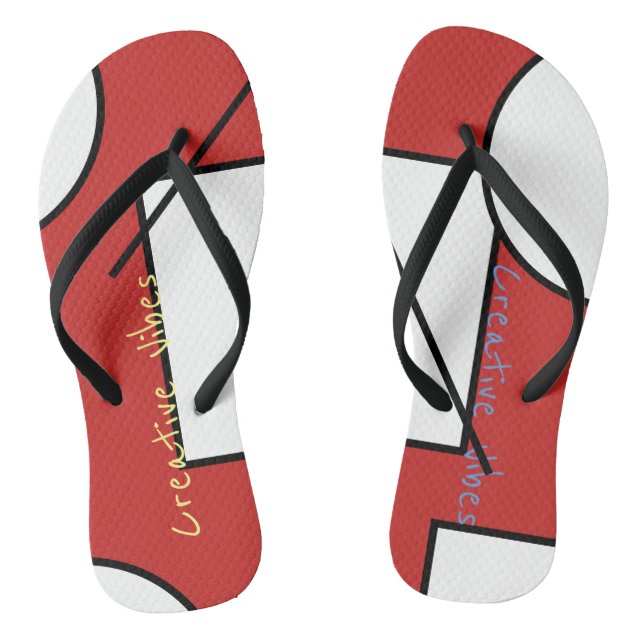 Creative Vibes Abstract Art Flip Flops (Footbed)