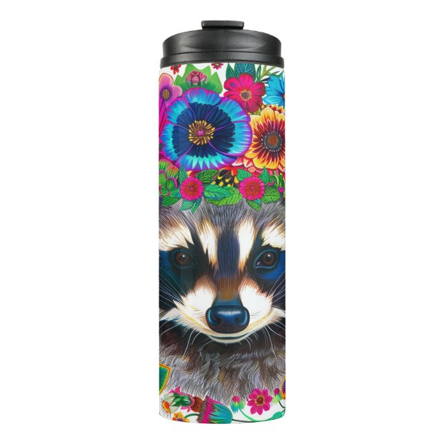 Creative Vibes, Raccon Thermal Tumbler (Front)