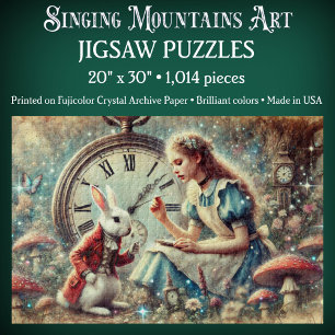 Creative Vintage Alice & White Rabbit Fantasy Art Jigsaw Puzzle